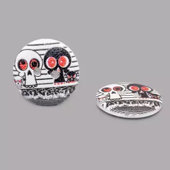 Пуговица деревянная, Мультяшные персонажи 18мм (Инопланетяне 2)