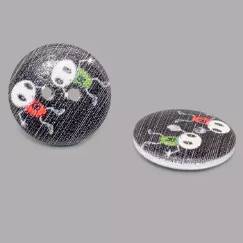 Пуговица деревянная, Мультяшные персонажи 18мм (Инопланетяне 1)