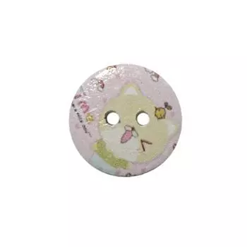 Пуговица деревянная, Мультяшные персонажи 18мм (Кошка 5)