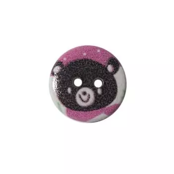 Пуговица деревянная, Мультяшные персонажи 18мм (Мишка 8)