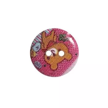 Пуговица деревянная, Мультяшные персонажи 18мм (Мишка 11)