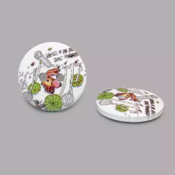 Пуговица деревянная, Мультяшные персонажи 18мм (Мышонок 1)