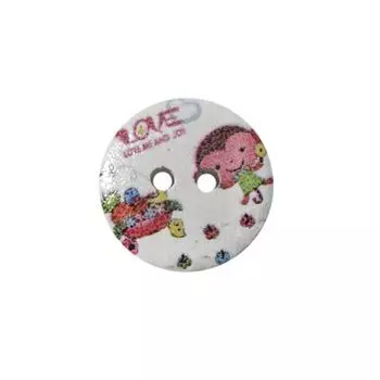 Пуговица деревянная, Мультяшные персонажи 18мм (Обезьянка 1)