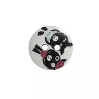 Пуговица деревянная, Мультяшные персонажи 18мм (Ослики)