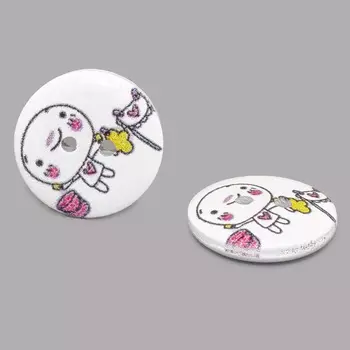 Пуговица деревянная, Мультяшные персонажи 18мм (персонаж 4)