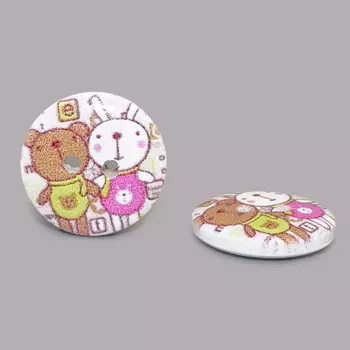 Пуговица деревянная, Мультяшные персонажи 18мм (персонаж 8)