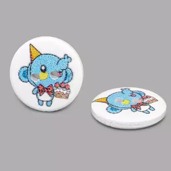 Пуговица деревянная, Мультяшные персонажи 18мм (Слоник 1)