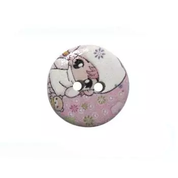 Пуговица деревянная, Новый год 15мм (Девочка)