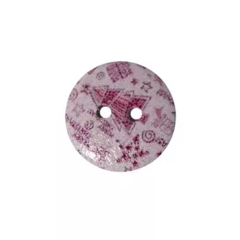 Пуговица деревянная, Новый год 15мм (Елочка 3)