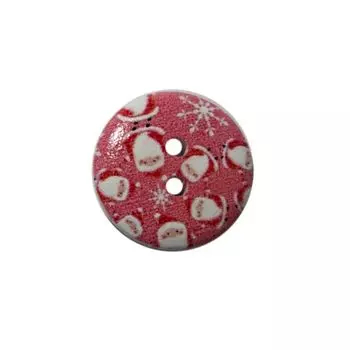 Пуговица деревянная, Новый год 15мм (Санта 7)
