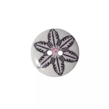 Пуговица деревянная, Новый год 15мм (Снежинка 2)