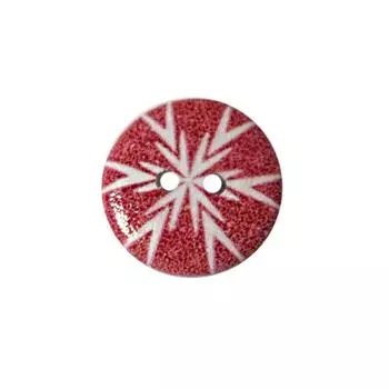 Пуговица деревянная, Новый год 15мм (Снежинка 6)