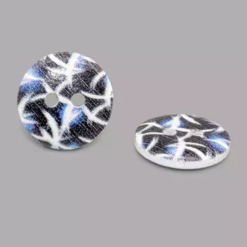 Пуговица деревянная, Орнамент 15мм (цвет 26)