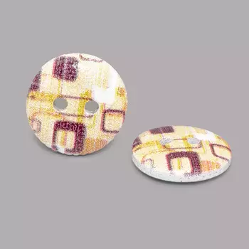 Пуговица деревянная, Орнамент 15мм (цвет 27)