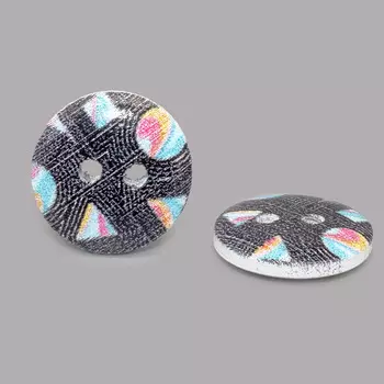 Пуговица деревянная, Орнамент 15мм (цвет 65)