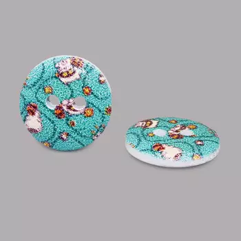 Пуговица деревянная, Орнамент 15мм (цвет 77)