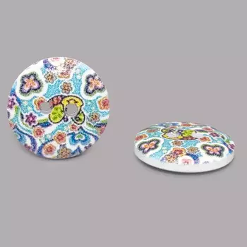 Пуговица деревянная, Орнамент 18мм (цвет 23)