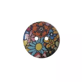 Пуговица деревянная, Орнамент 18мм (цвет 33)