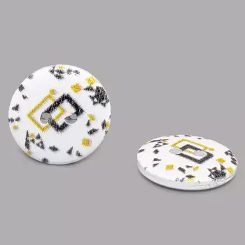 Пуговица деревянная, Орнамент 18мм (цвет 91)