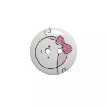 Пуговица деревянная, Разное 15мм (Девочка 2)