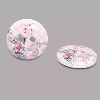 Пуговица деревянная, Разное 15мм (Кеды 1)