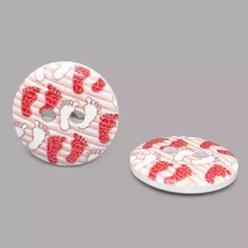 Пуговица деревянная, Разное 15мм (Следы 3)