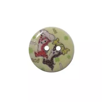 Пуговица деревянная, Разное 18мм (Чип и Дейл)