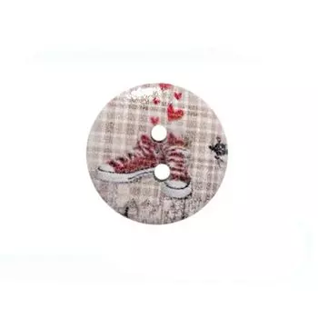 Пуговица деревянная, Разное 18мм (Кеды 1)