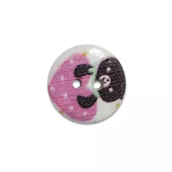 Пуговица деревянная, Сердечки 15мм (цвет 16)