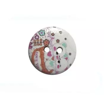 Пуговица деревянная, Сердечки 15мм (цвет 19)