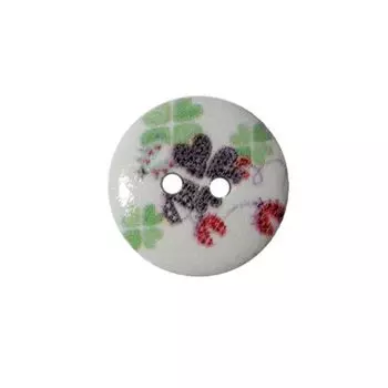 Пуговица деревянная, Сердечки 18мм (цвет 13)