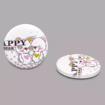 Пуговица деревянная, Сердечки 18мм (цвет 22)