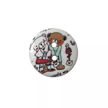 Пуговица деревянная, Сердечки 18мм (цвет 26)