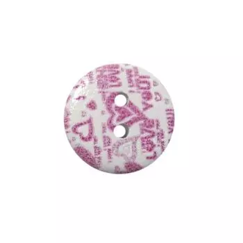 Пуговица деревянная, Сердечки 18мм (цвет 3)