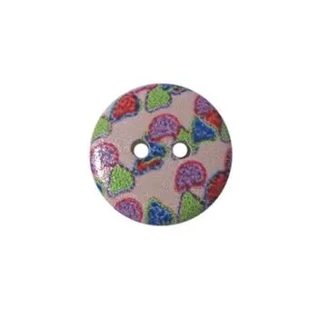 Пуговица деревянная, Сердечки 18мм (цвет 6)