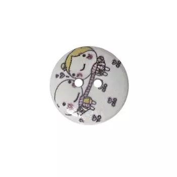 Пуговица деревянная, Сердечки 18мм (цвет 7)