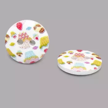 Пуговица деревянная, Сладости 15мм (Пирожное 1)