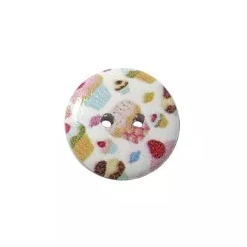 Пуговица деревянная, Сладости 18мм (Пирожное 1)