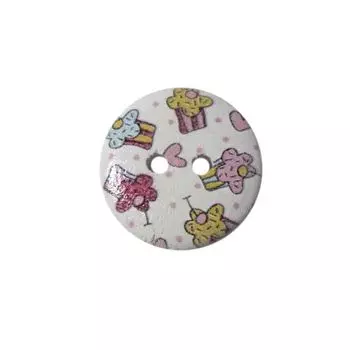 Пуговица деревянная, Сладости 18мм (Пирожное 2)