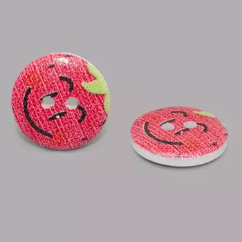 Пуговица деревянная, Сладости 18мм (Ягода)