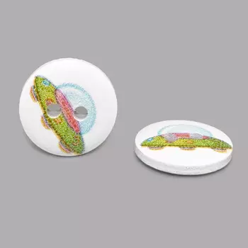 Пуговица деревянная, Транспорт 15мм (Летающая тарелка)