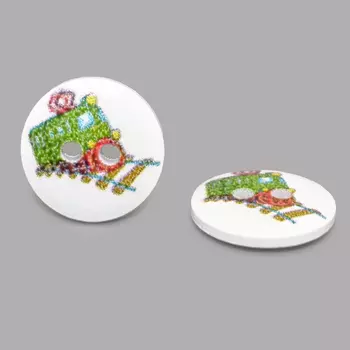 Пуговица деревянная, Транспорт 15мм (Поезд)