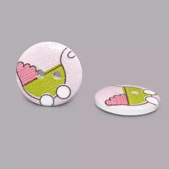 Пуговица деревянная, Транспорт 18мм (Коляска)