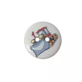 Пуговица деревянная, Транспорт 18мм (Трактор)