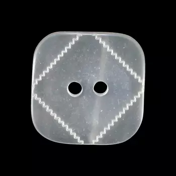 Пуговица квадр. 2 пр. средн. (белый)