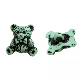 Пуговица, Мишка (I0536-DWB) 30/1 (D45 зеленый)