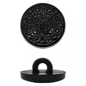 Пуговица на ножке 24L, цв. черный, 12 шт/упак