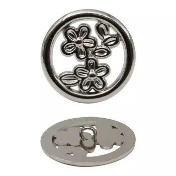 Пуговица пальтовая на ножке, металл, 44L (никель)