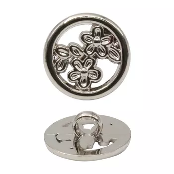 Пуговица пальтовая на ножке (металл) 676448 (никель)