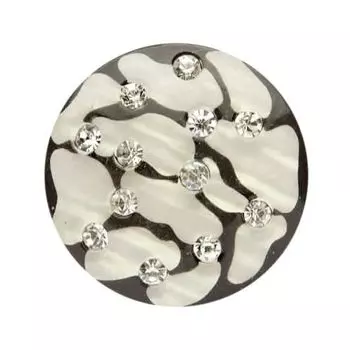 Пуговица пальтовая со стразами на ножке (пластик)